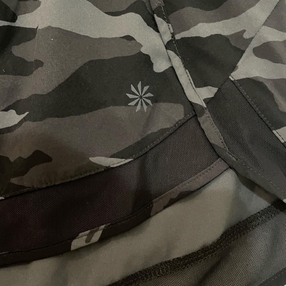 Athleta Black Camouflage Mesh Racer Shorts - Picture 7 of 14
